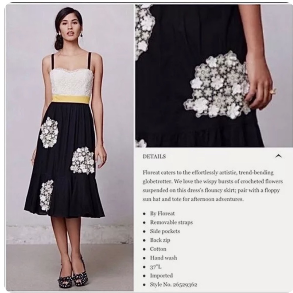 Anthropologie Floreat Dandelion Wish MIDI Dress W-739 Sz 6 - Picture 2 of 12